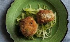 Nigel Slater's haddock cakes with lemongrass and coriander recipe on a plate